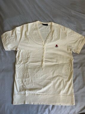 Vintage DSQUARED2 Cream V-Neck Button Tee